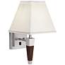 1V574 - Walnut and Brushed Nickel Tapered Wall Lamp