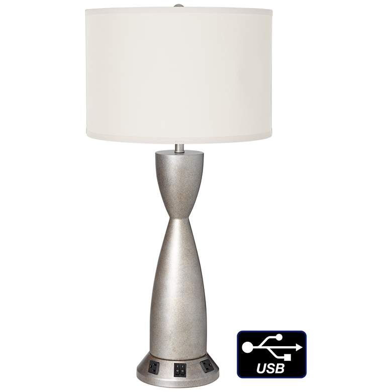 Image 1 1V586 - Copper Bronze Table Lamp with USB Port - Queen
