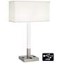 1V606 - Matte White and Brushed Nickel Table Lamp
