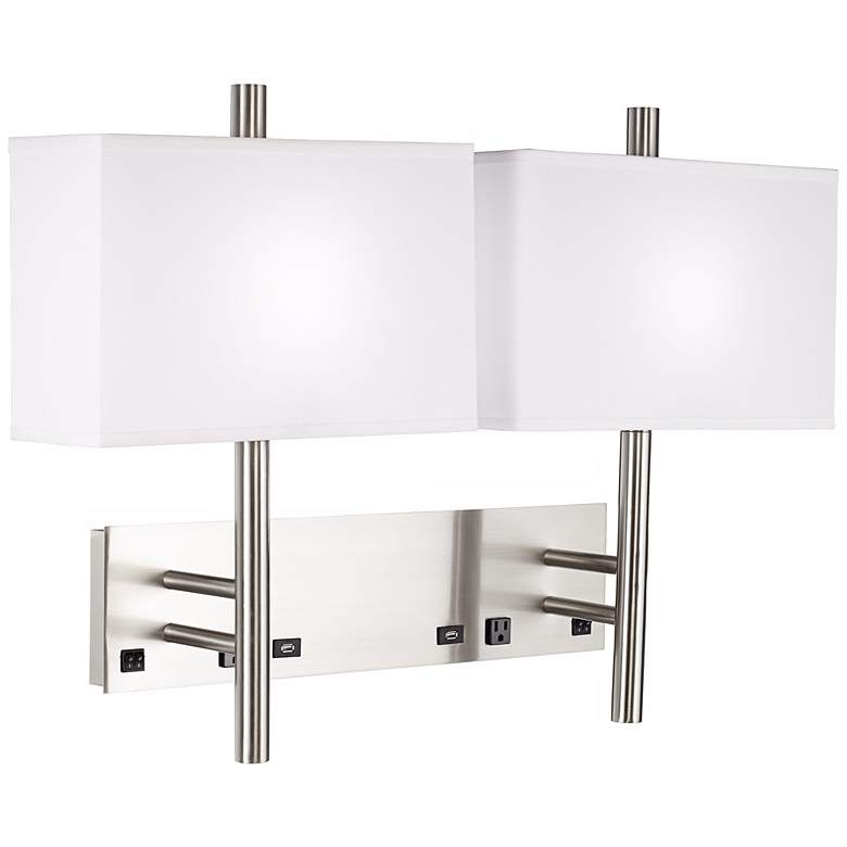 Image 1 1V643 - Headboard Mounted Double Nightstand Lamp with LED
