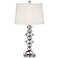 1V645 - Brushed Nickel Stacked Pebbles Column Table Lamp