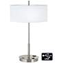 1V651 - Brushed Nickel and Linen Table Lamp