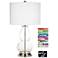 1V658 - Polished Chrome and Glass Table Lamp with Outlet