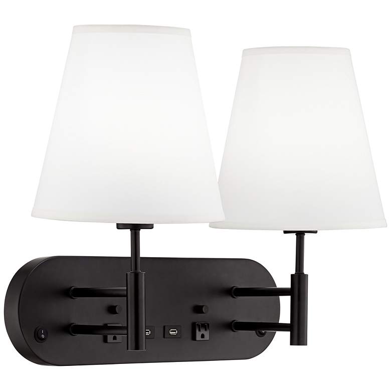 Image 1 1V674 - Headboard Mounted Double Nightstand Lamp
