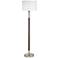 1V679 - Brushed Nickel Wood Staff Floor Lamp