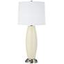 1V711 - Ivory Crackle Column Table Lamp W/ Outlet