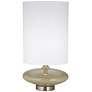 1V761 - Brushed Nickel Metal and Glass Saucer Table Lamp