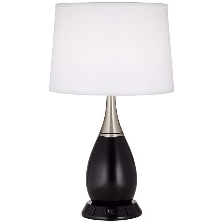 Image 1 1V765 - Brushed Nickel Metal Table Lamp w/ Linen Shade