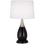 1V765 - Brushed Nickel Metal Table Lamp w/ Linen Shade