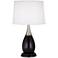 1V765 - Brushed Nickel Metal Table Lamp w/ Linen Shade