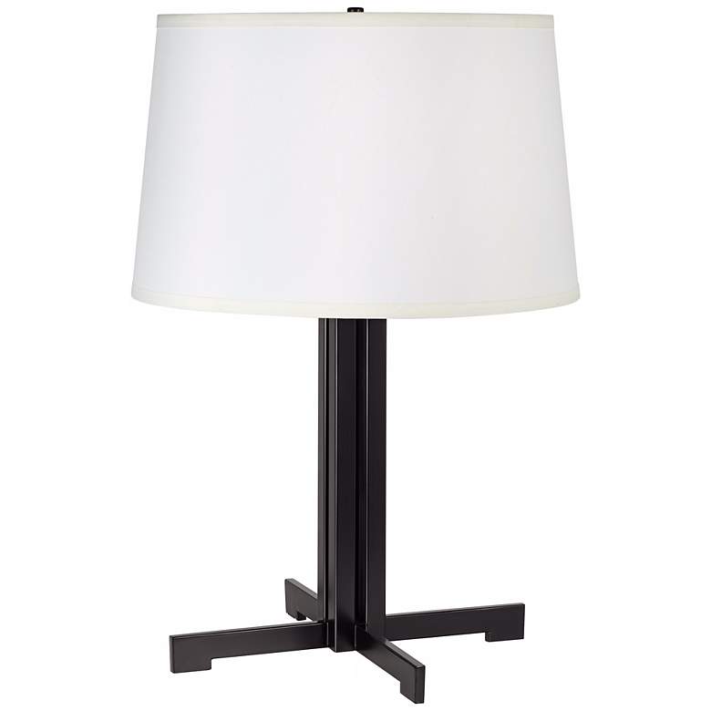 Image 1 1V779 - Cast Iron 2-Light Table Lamp W/ Drum Shade