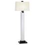 1V825 - Silver Metal and Wood Floor Lamp