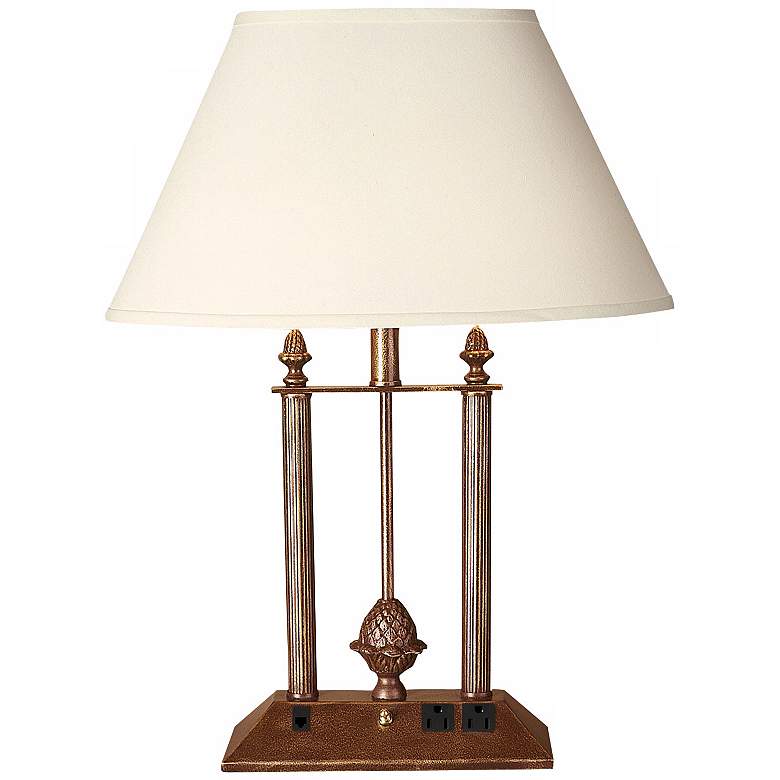 Image 1 1V834 - Pine Cone Table Lamp with Workstation Base