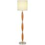 1V846 - Brushed Nickel and Cherry Finish Floor Lamp