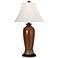 1V856 - Gold and Chestnut Scalloped Table Lamp