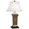 1V872 - Distressed Warm Silver Table Lamp with Bell Shade