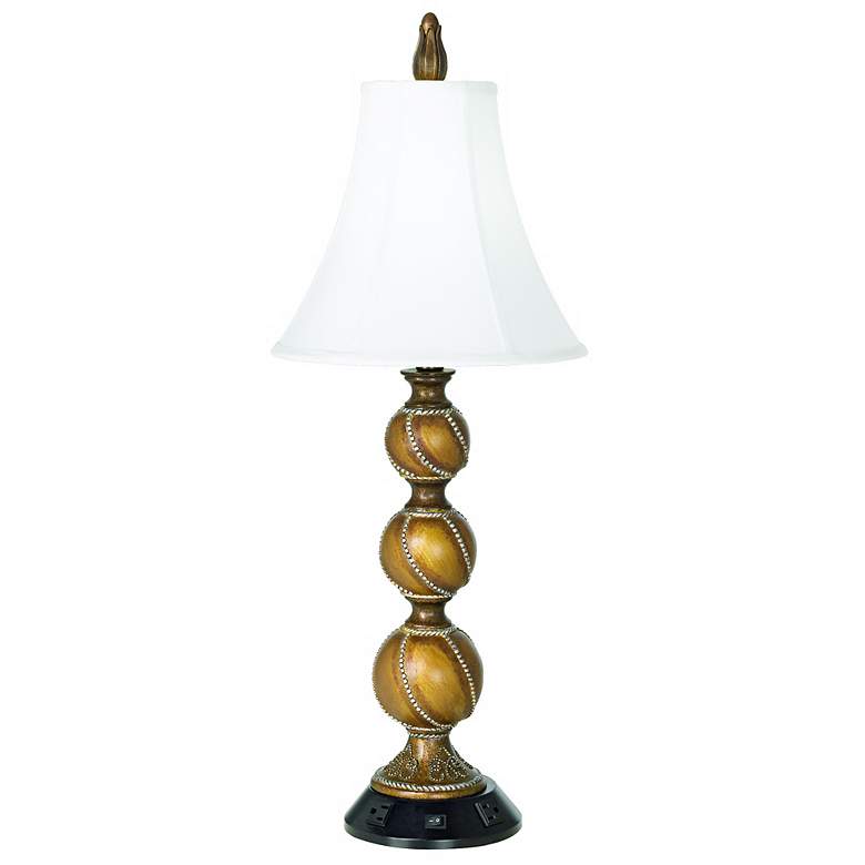 Image 1 1V884 - Three Ball Table Lamp with Rope Detail