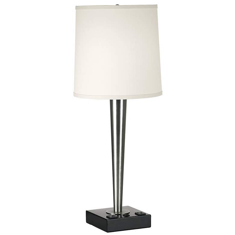 Image 1 1V900 - Brushed Steel Tapered Contemporary Table Lamp