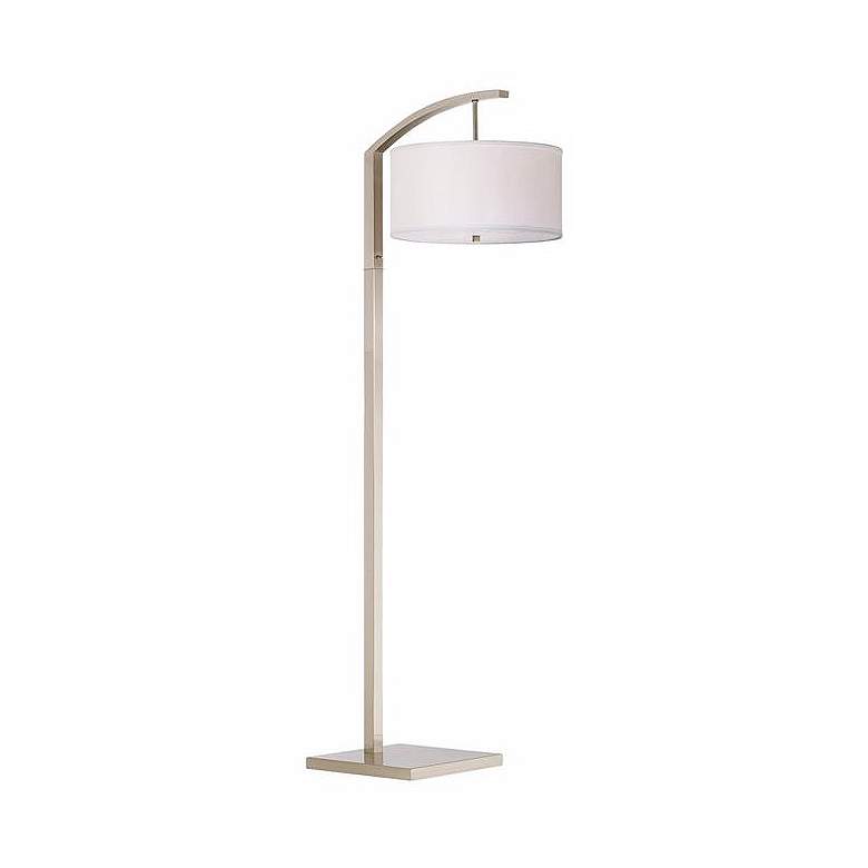 Image 1 1V920 - Brushed Nickel/Steel Porcelain Switch Floor Lamp