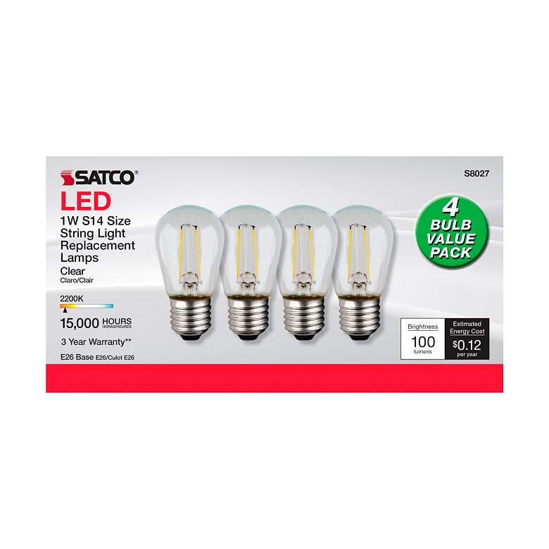 Image 3 1W S14 Standard Base String Light Replacement LED Bulbs 4-Pack by Satco more views
