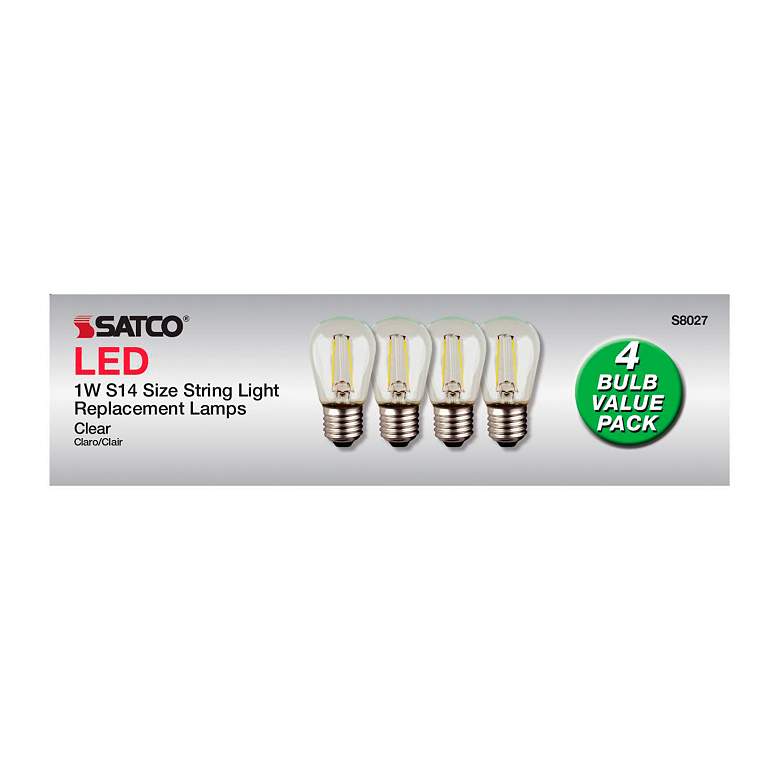 Image 7 1W S14 Standard Base String Light Replacement LED Bulbs 4-Pack by Satco more views