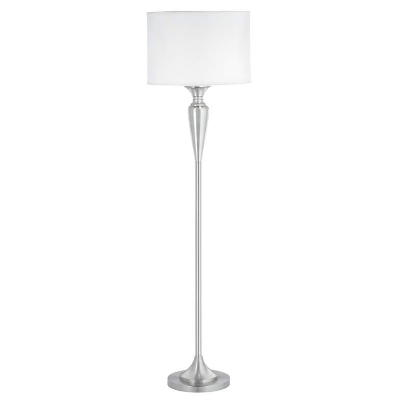 Image 1 1W119 - Brushed Nickel/Silver Cord Metal Floor Lamp