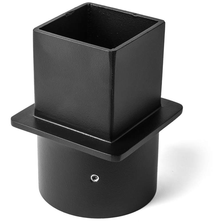 Image 1 2.5 inch Square to 3 inch 3.5 inch Wide Coastal Black Round Post Adapter