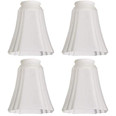2 1/4" Fitter Set of 4 Frosted Square Deco Glass Shades
