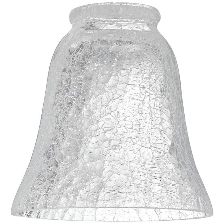 Image 1 2 1/4" Fitter Clear Crackle Glass Bell Shades Set of 4