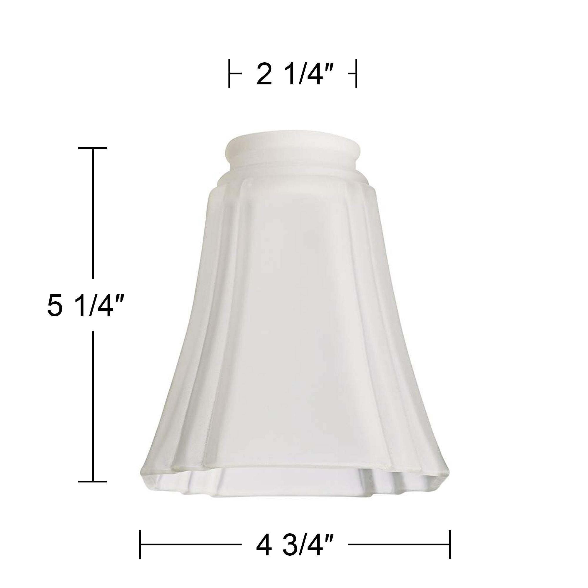 Image 3 2 1/4" Fitter Set of 4 Frosted Square Deco Glass Shades more views