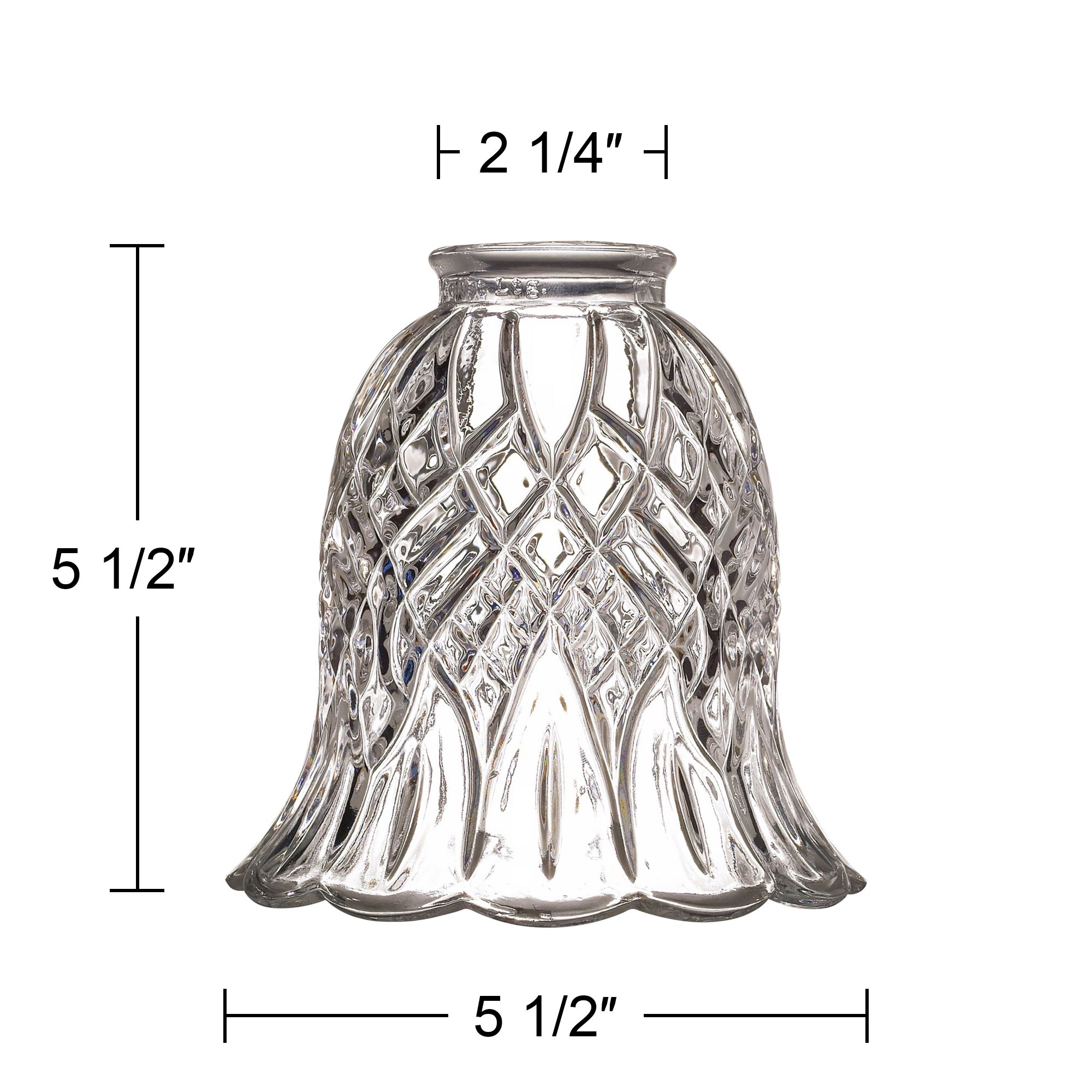 Image 2 2 1/4" Wide Fitter Set of 4 Barbizon Clear Glass Shades more views