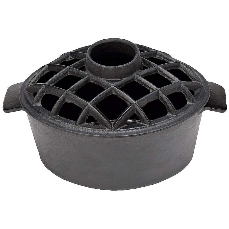 Image 1 2 1/4 Quart Blue Black Cast Iron Steamer Pot and Lattice Top