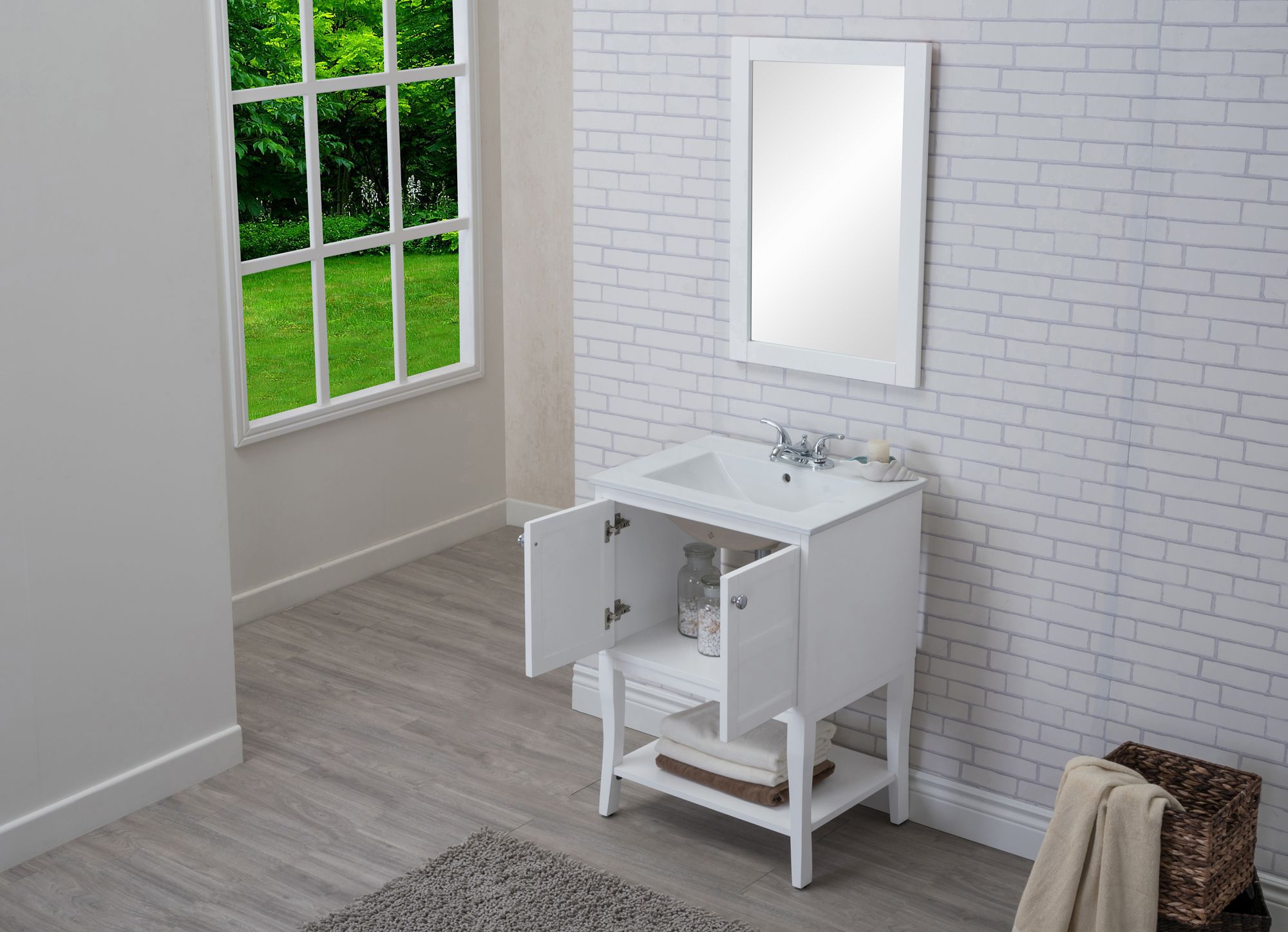 2 Door Cabinet, 24 Inch x 18 Inch x 34 Inch