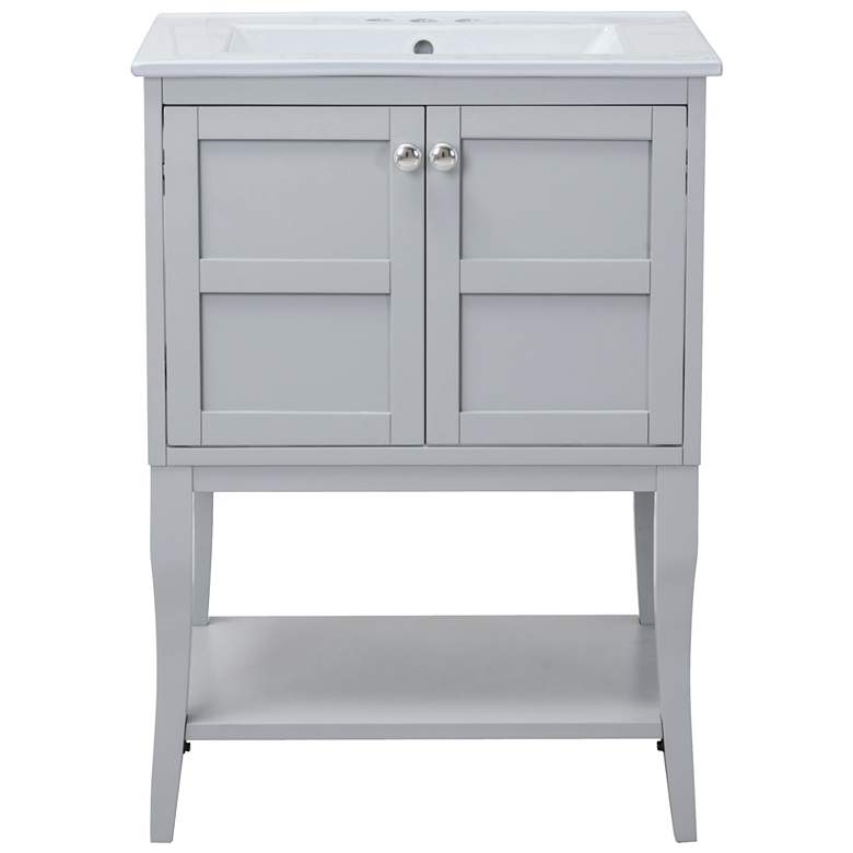 Image 1 2 Doors Cabinet 24 Inch X 18 Inch X 34 In. Grey