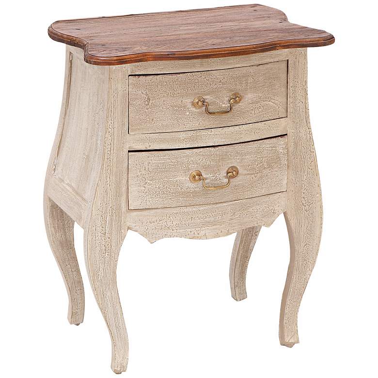 Image 1 2 Drawer Solid Wood Side Table