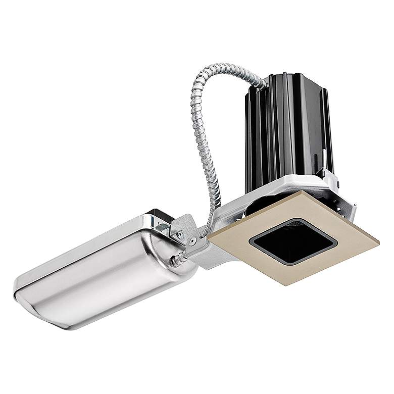 Image 1 2 inch Juno 2SQA 10W LED Square Nickel-Black Recessed Kit