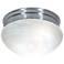 2 Light - 10" - Flush Mount - Alabaster Mushroom - Brushed Nickel Fini