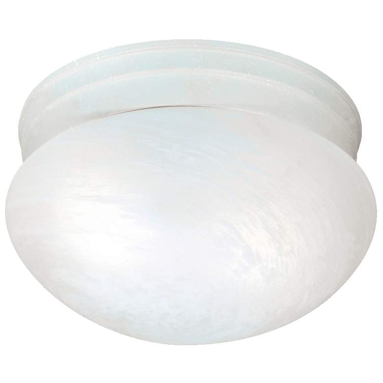 Image 1 2 Light - 10" - Flush Mount - Medium Alabaster Mushroom - White Finish