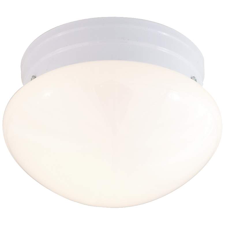 Image 1 2 Light - 10" - Flush Mount - Medium White Mushroom - White Finish