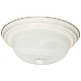 Image1 of 2 Light; 11 in.; Flush Mount; Alabaster Glass