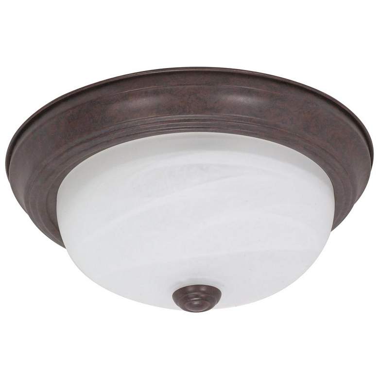 Image 1 2 Light; 11 in.; Flush Mount; Alabaster Glass