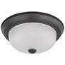 2 Light; 11 in.; Flush Mount with Frosted White Glass