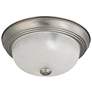 2 Light; 11 in.; Flush Mount with Frosted White Glass