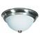 2 Light - 11" Flush with Frosted Melon Glass - Brushed Nickel Finish