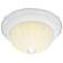 2 Light - 11" Flush with Frosted Melon Glass - Textured White Finish