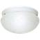 2 Light - 12" - Flush Mount - Large Alabaster Mushroom - White Finish