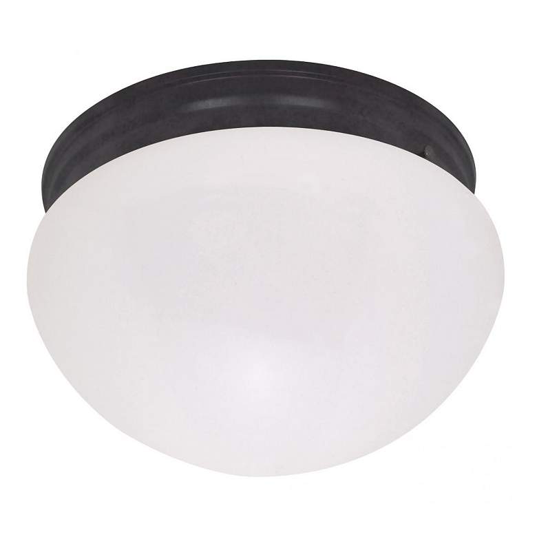 Image 1 2 Light - 12" Flush with Frosted Glass - Mahogany Bronze Finish