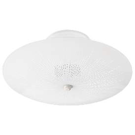 Image1 of 2 Light - 12" Flush with Round Sunburst Glass - White Finsh