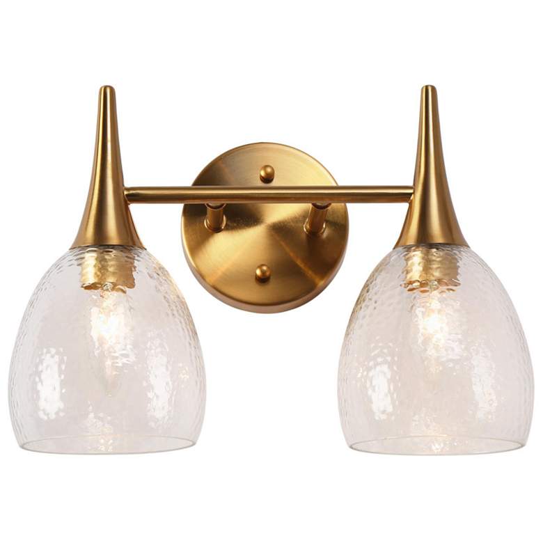 Image 1 2-Light 13.4" Wide Gold Bath Light