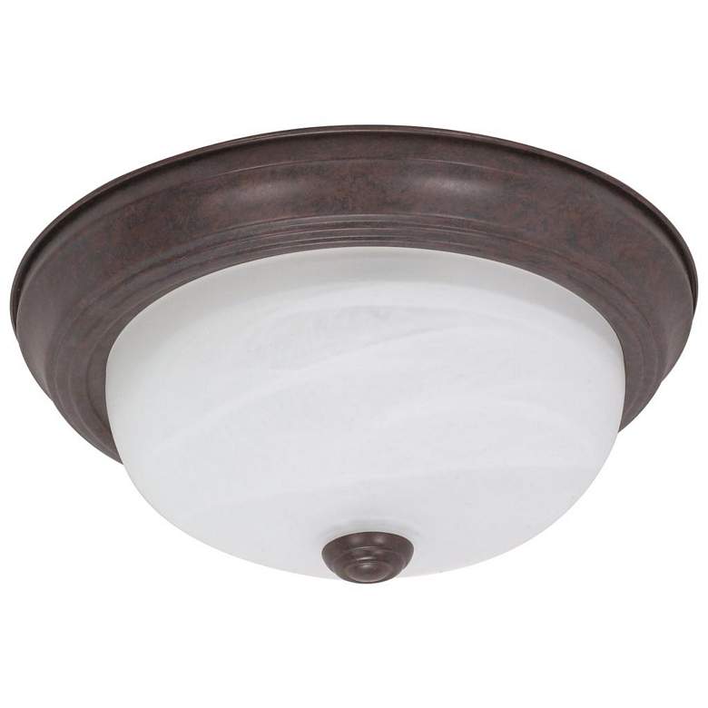 Image 1 2 Light; 13 in.; Flush Mount; Alabaster Glass